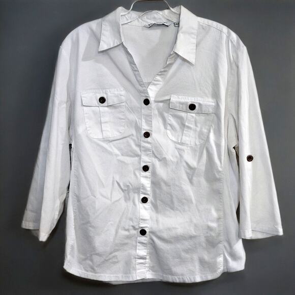Emily Daniels Womens XL Workwear Minimalist Normcore Western White Shirt - Picture 1 of 9